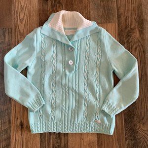 Blue Willi's Danish Design Blue Cable Knit Pullover Sweater